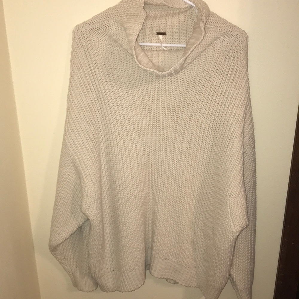 Free people cream knit sweater
